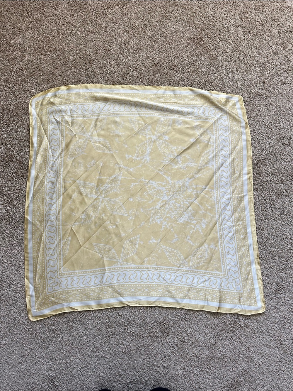 Elizabeth and James Yellow and White Silk Scarf
